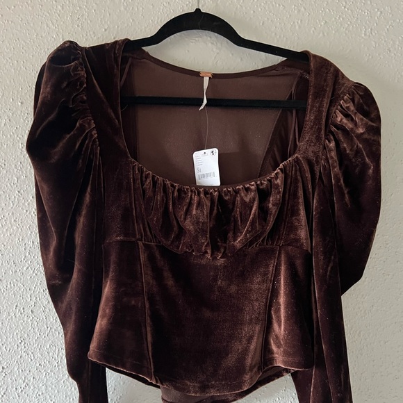 COPY - Brown Free People Velvet Corset - Picture 2 of 5